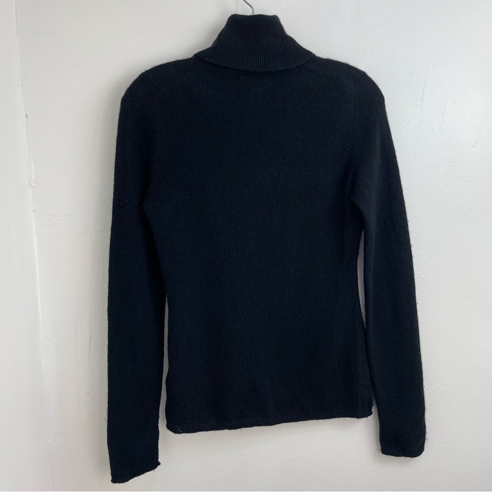 Adrienne Vittadini Women 100% 2-ply  Cashmere Sweater Top Sz S Mock Neck Black - Picture 8 of 12